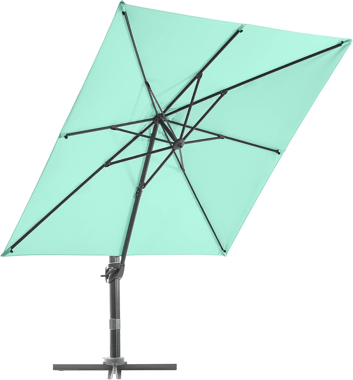 Beige 9x9 FT Square Cantilever Aluminum Outdoor Umbrella Z89400