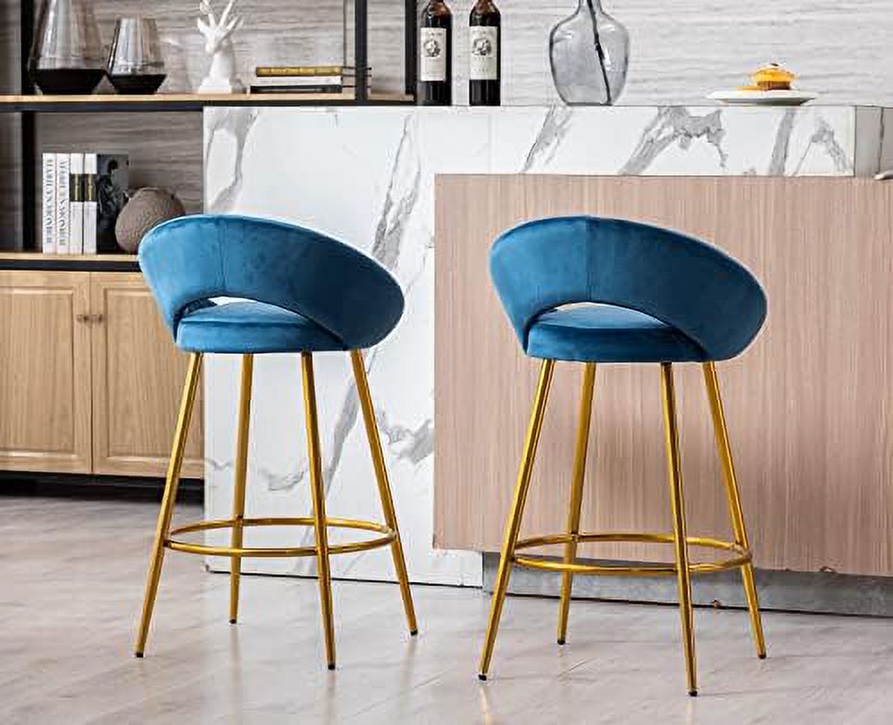 30" Velvet Stools with Gold Metal Legs K376092