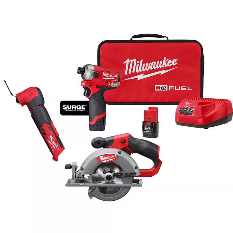 12V Brushless Cordless Impact Driver and Circular Saw Kit O9437