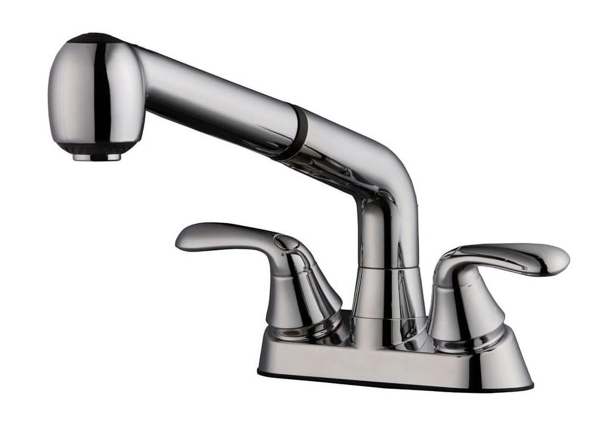 Chrome Two Handle Pullout Laundry Faucet G898