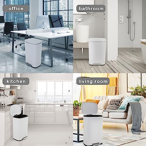 50 Liter Stainless Steel Trash Can with Lid and Foot Pedal D52031
