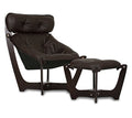 Black Leather Chair and Ottoman B3997