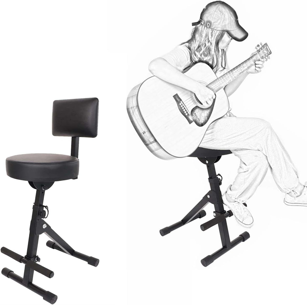 Folding Heavy Duty Round Guitar Stool O800