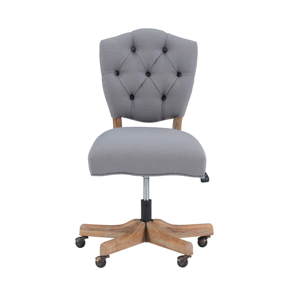 Gray Wood Upholstered Swivel Office Chair B747