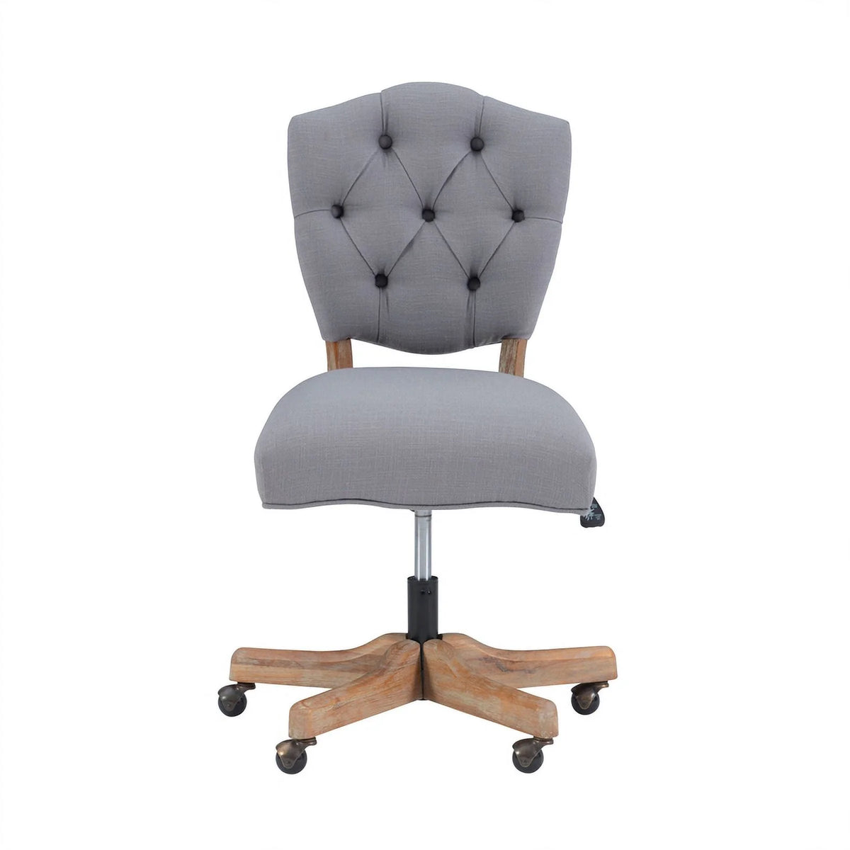 Gray Wood Upholstered Swivel Office Chair B747