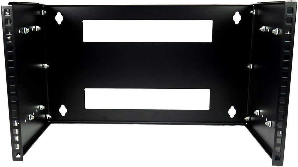 6U 19-Inch Hinged Extendable Wall Mount Bracket Rack Black Pack of 2 U973850