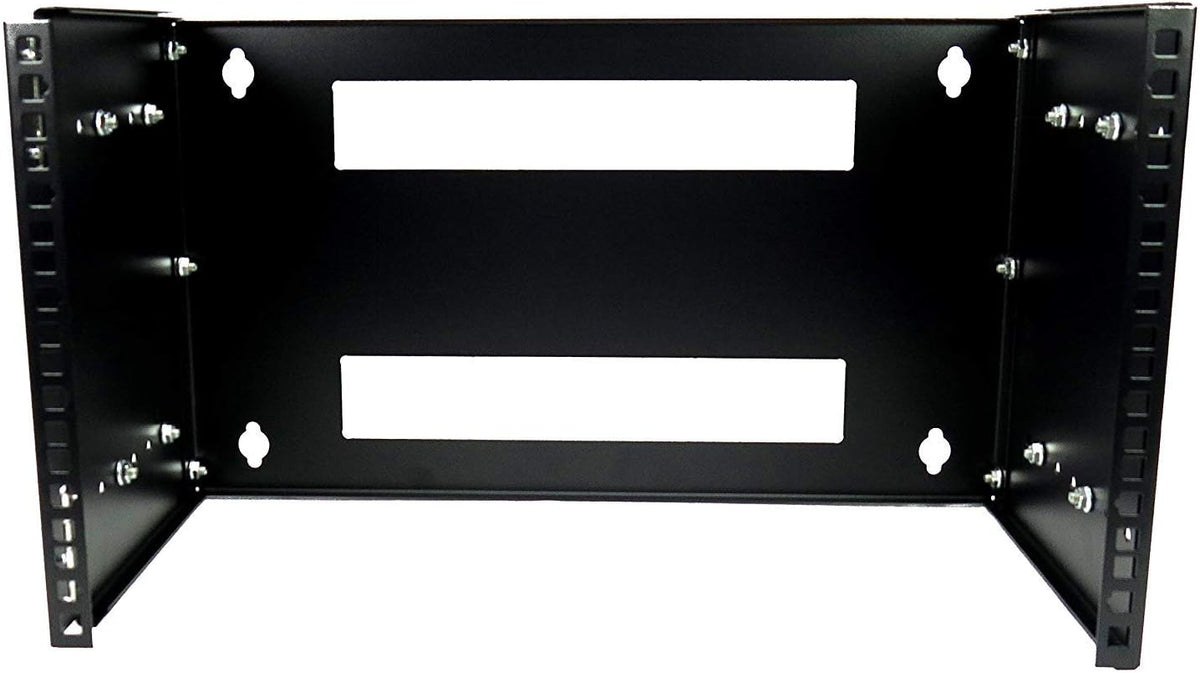 6U 19-Inch Hinged Extendable Wall Mount Bracket Rack Black Pack of 2 U973850
