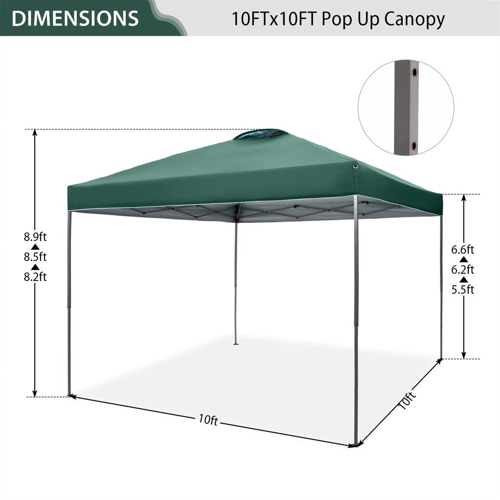 10x10ft Blue Pop-up Canopy Tent with Wheeled Bag J156475