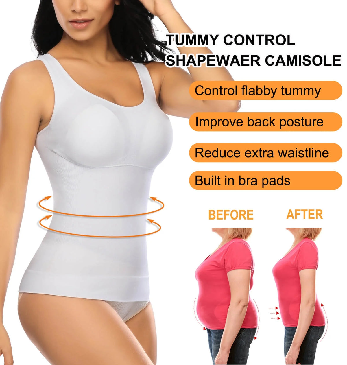 3-Pack Tummy Control Shapewear Tank Tops C649