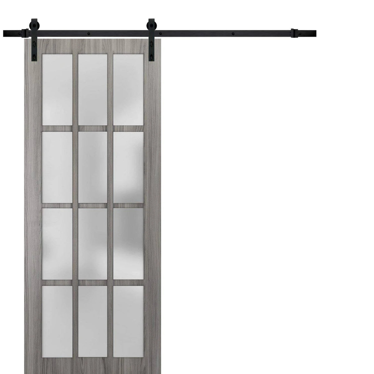 Frosted Glass Barn Door 30 x 80 Inches with Rail Hardware P306819