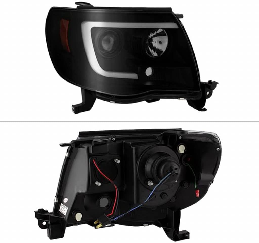 Black Smoke Headlights Pair with Light Bar DRL G2305