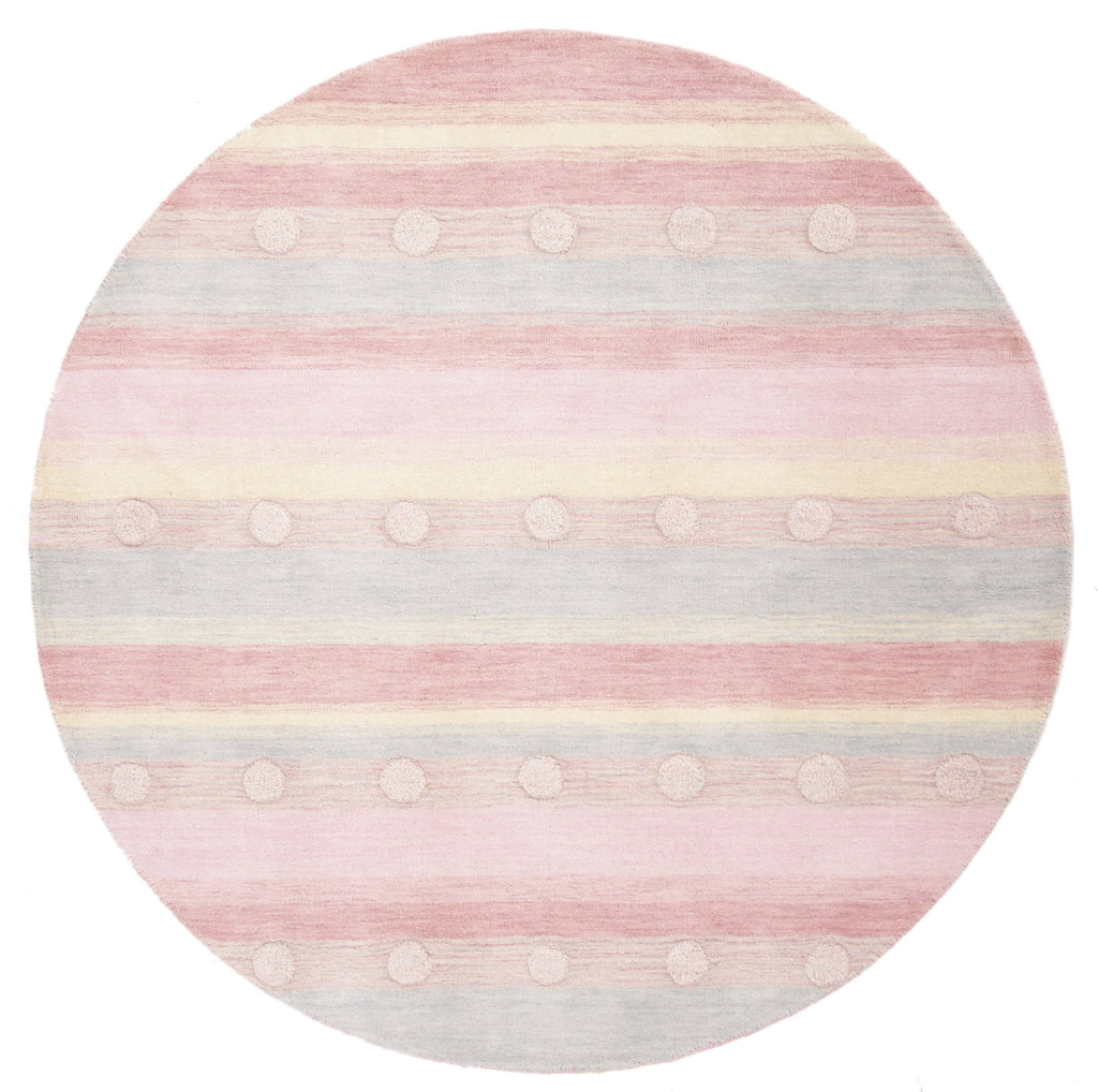 Light Blue / Pink Square Kids Rug U9108