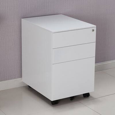 White 3-Drawer Mobile Filing Cabinet Z7901