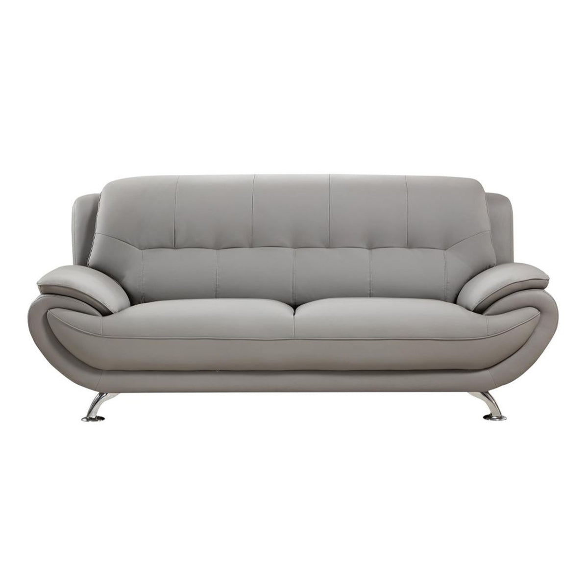 Gray Wooden Sofa with Stainless Steel Legs W21998