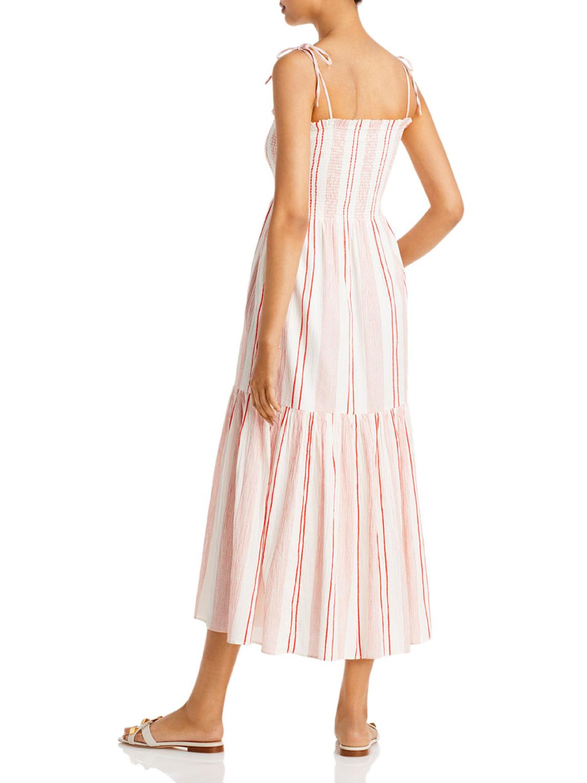 Smocked Striped Midi Dress R59557
