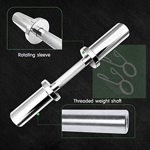 16" Olympic Dumbbell Handles, 150LBS Weight Capacity, 2 Pair Spring Collars G8381
