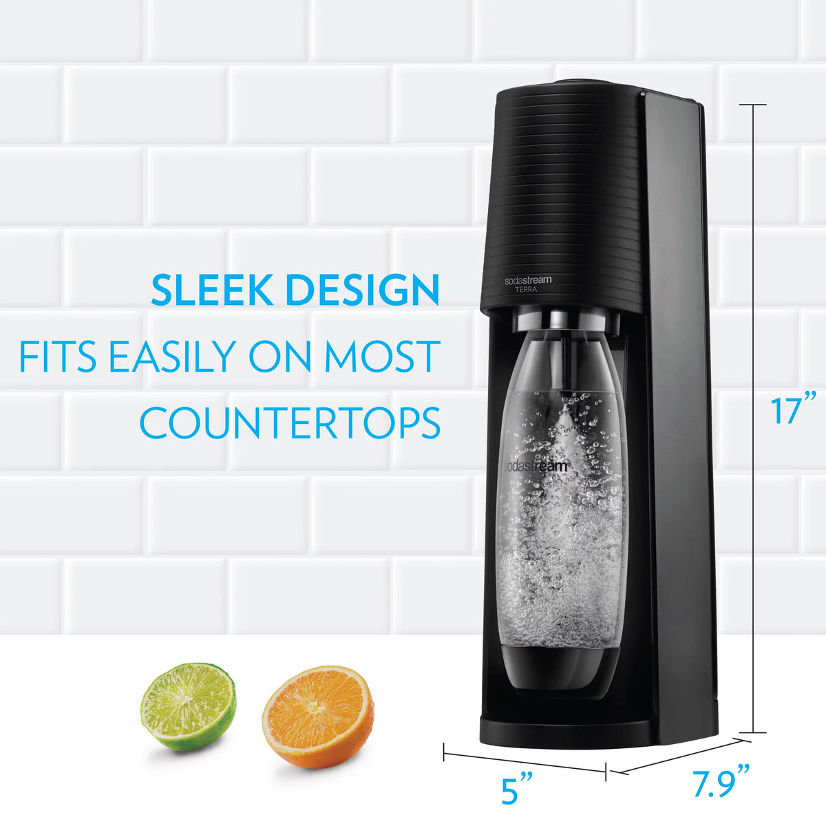Sparkling Water Maker Bundle with CO2, 2 Bottles and 2 bubly Drops Flavoring H9606