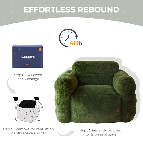 Green Oversized Fluffy Bean Bag Sofa J68683
