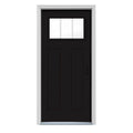 36 in. x 80 in. Black Painted Steel Prehung Front Door B5994