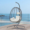 Hanging Egg Chair with Stand Cushion S35623