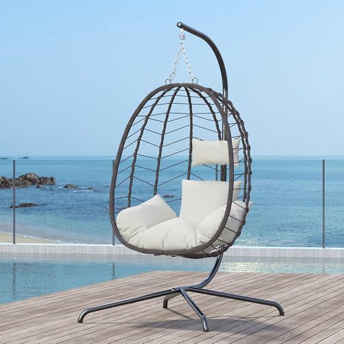 Hanging Egg Chair with Stand Cushion S35623