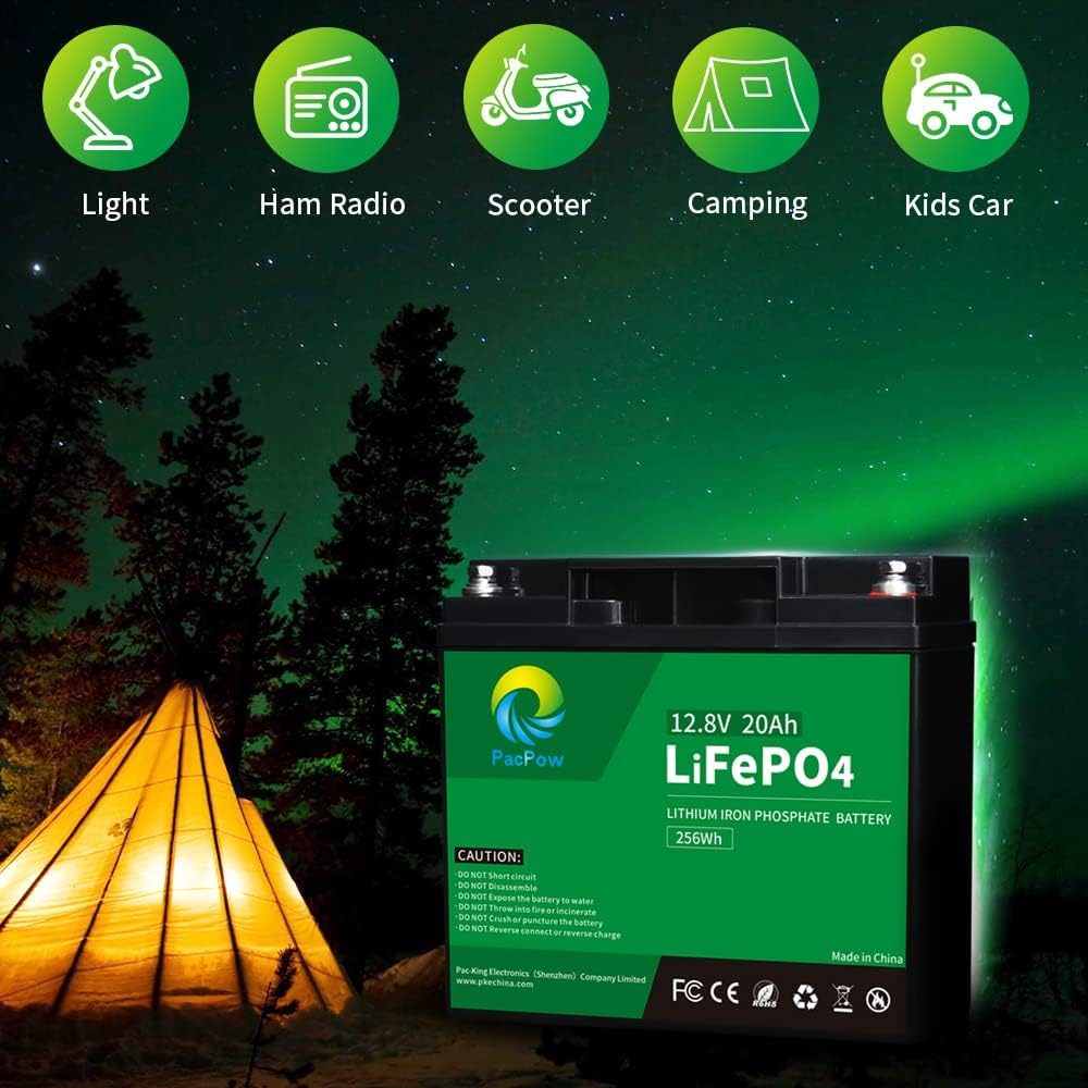 12V 20Ah LiFePO4 Lithium Iron Phosphate Battery with Built-in BMS C8444