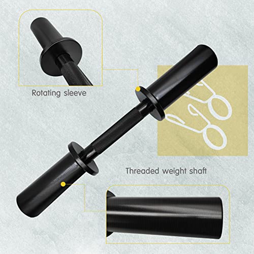 16" Olympic Dumbbell Handles, 150LBS Weight Capacity, 2 Pair Spring Collars G8381