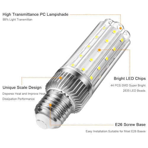 E12 LED Candelabra Bulbs, 150 Watt Equivalent, Daylight White 6000K, Non-Dimmable (4 Pack) V5081