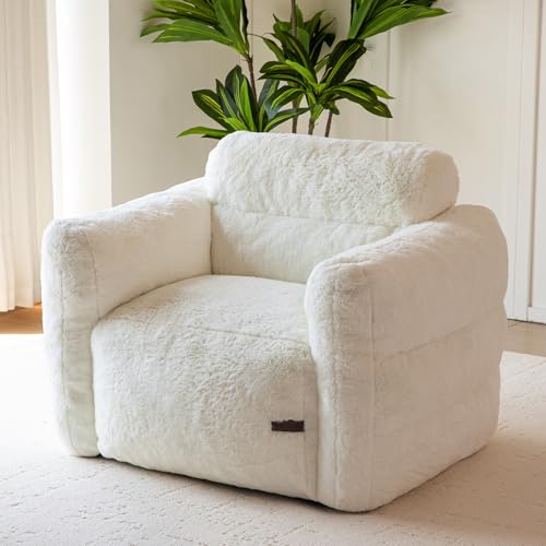 Green Oversized Fluffy Bean Bag Sofa J68683