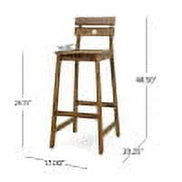 Acacia Wood Backed Barstools, Set of 4 F670795