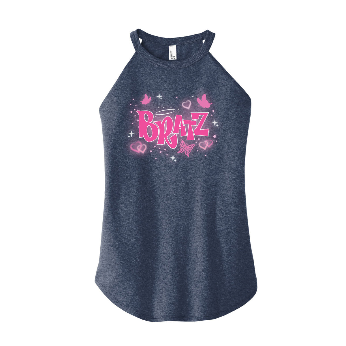 Y2K Logo Butterflies Juniors High Neck Tank Top O57093