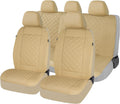 Beige PVC Leather 9 Piece Universal Car Seat Covers Z6324