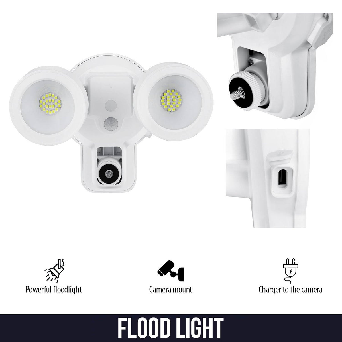 3-in-1 Floodlight, Charger and Mount (White) R563969