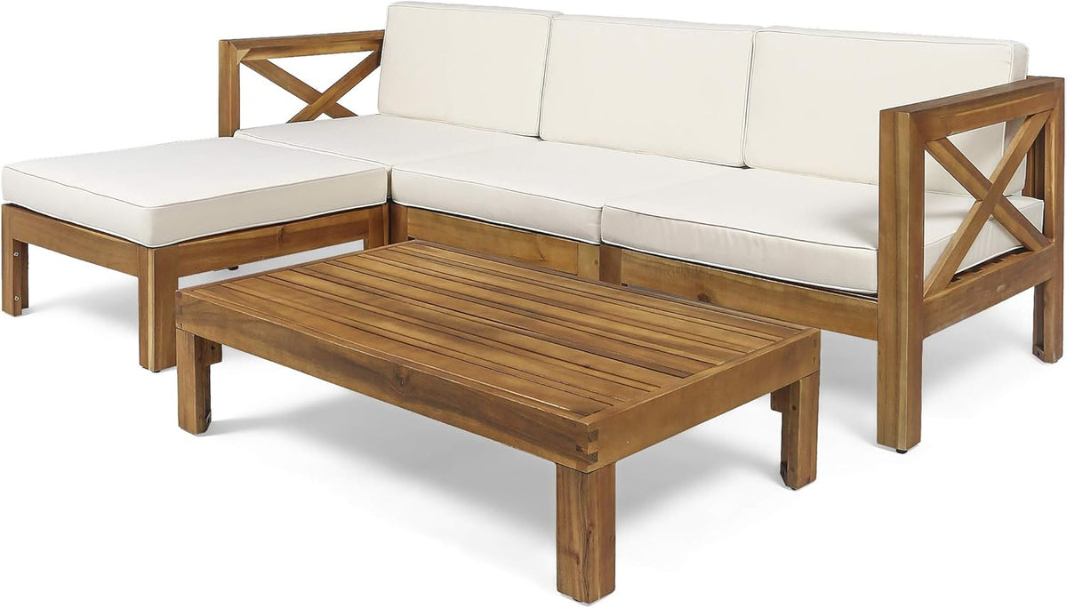 Acacia Wood 5 Piece Sofa Set Q98976