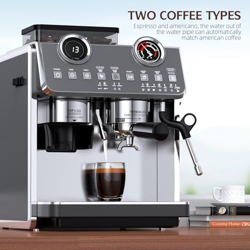 20 Bar 58mm Stainless Steel Espresso Machine with Grinder S3217