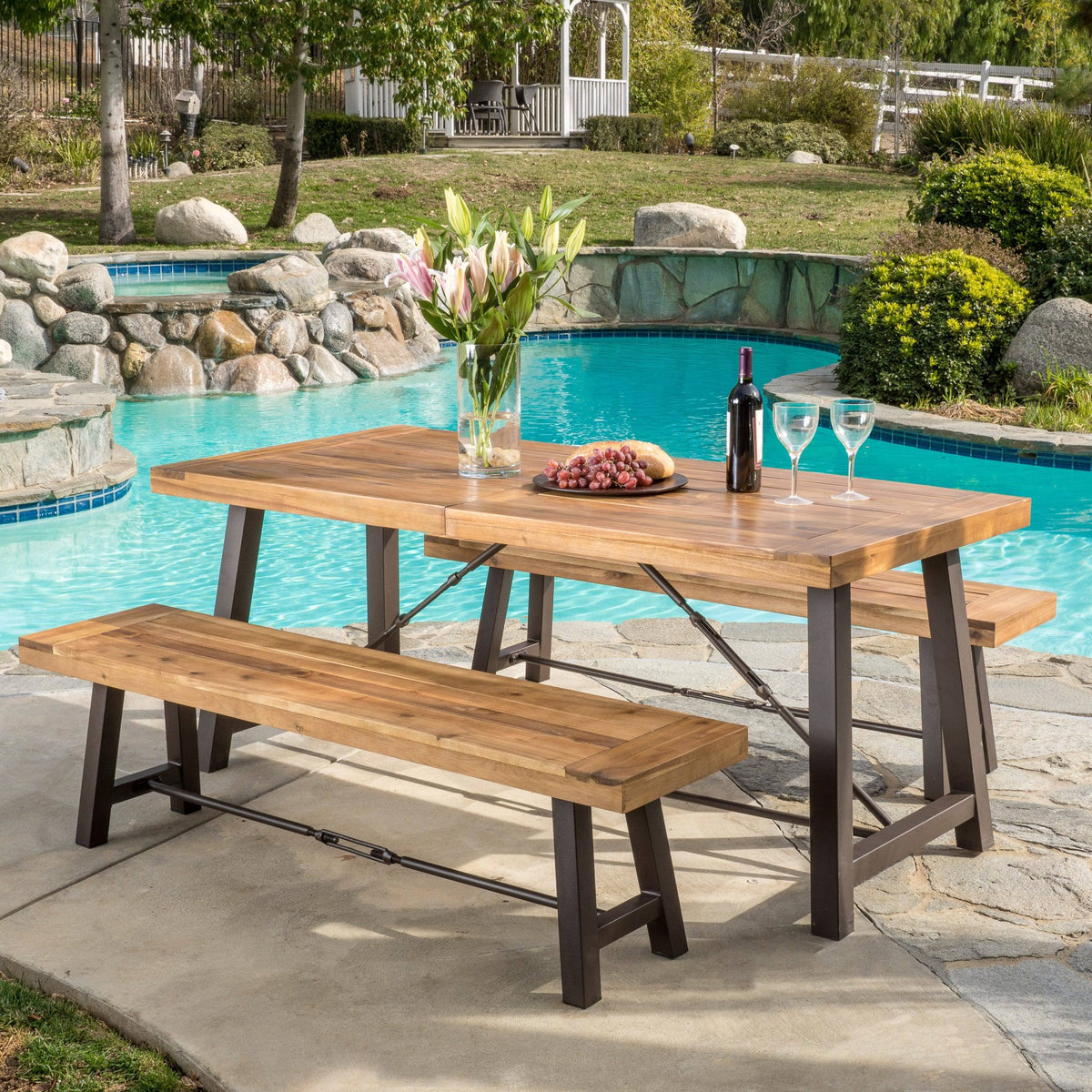 Acacia Wood Picnic Table L567