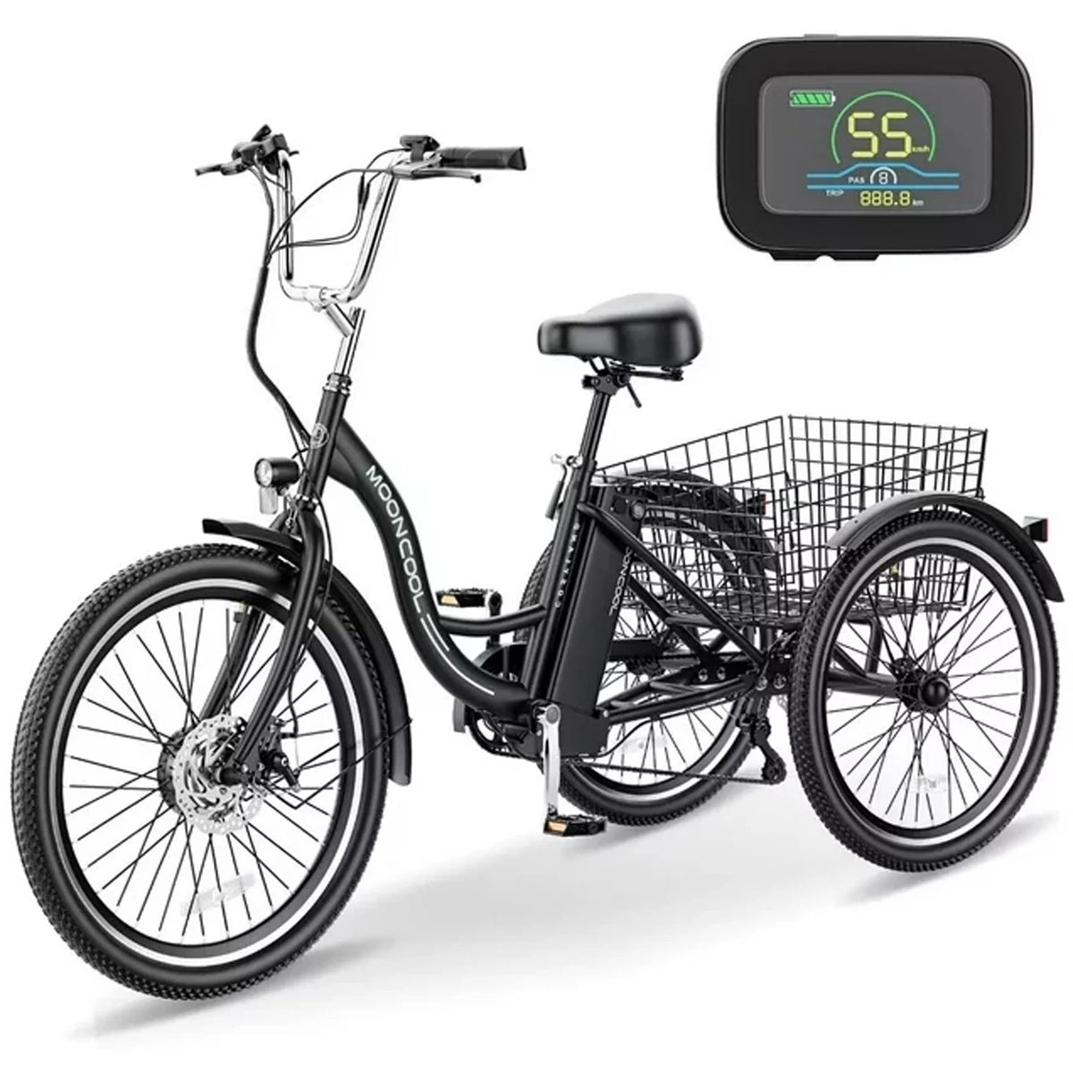 3 Wheel Electric Bike with Removable 36V 10Ah Lithium Battery D931526