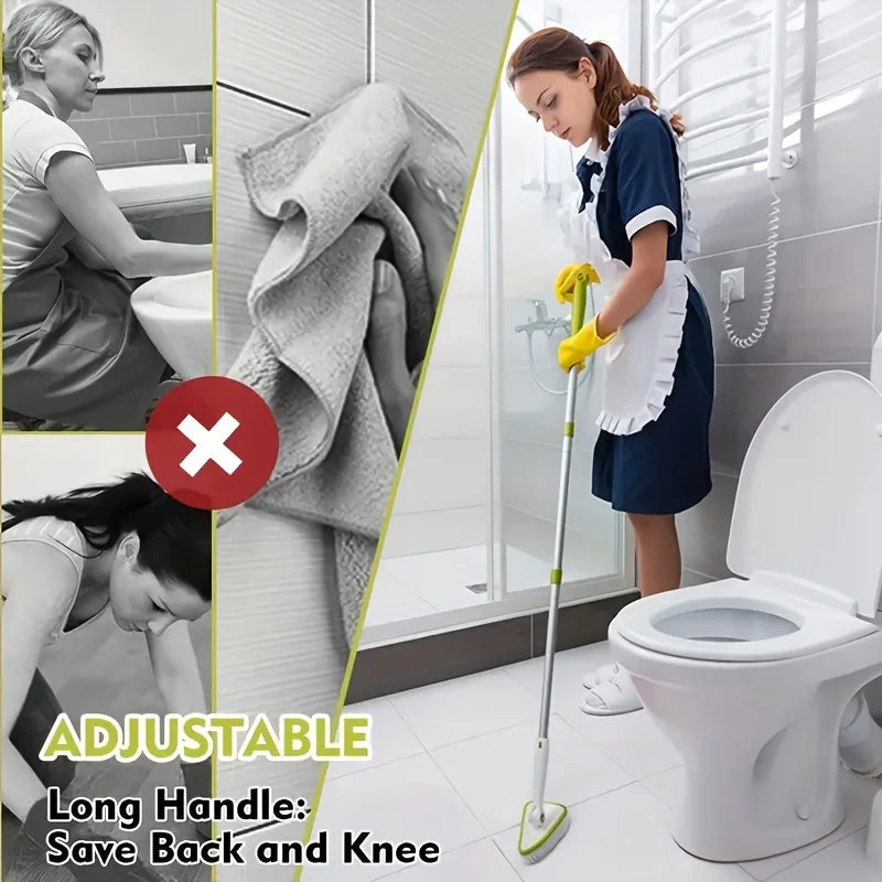 2 In 1 Cleaning Brush Tub And Tile Scrubber Brush Sponge With Extendable Long Lightweight Handle Detachable Stiff Bristl E574