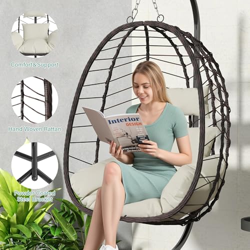 Hanging Egg Chair with Stand Cushion S35623