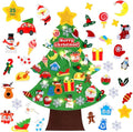 3.6 FT Felt Christmas Tree with Lights and 35 Pcs Ornaments J76366