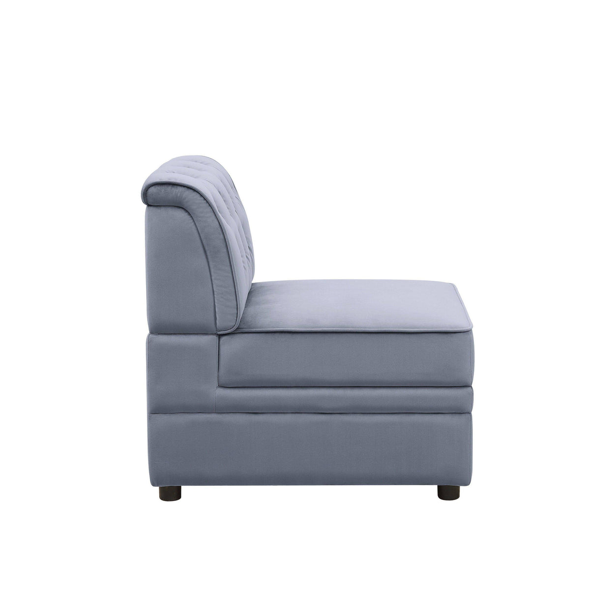 Gray Velvet Armless Chair X74015