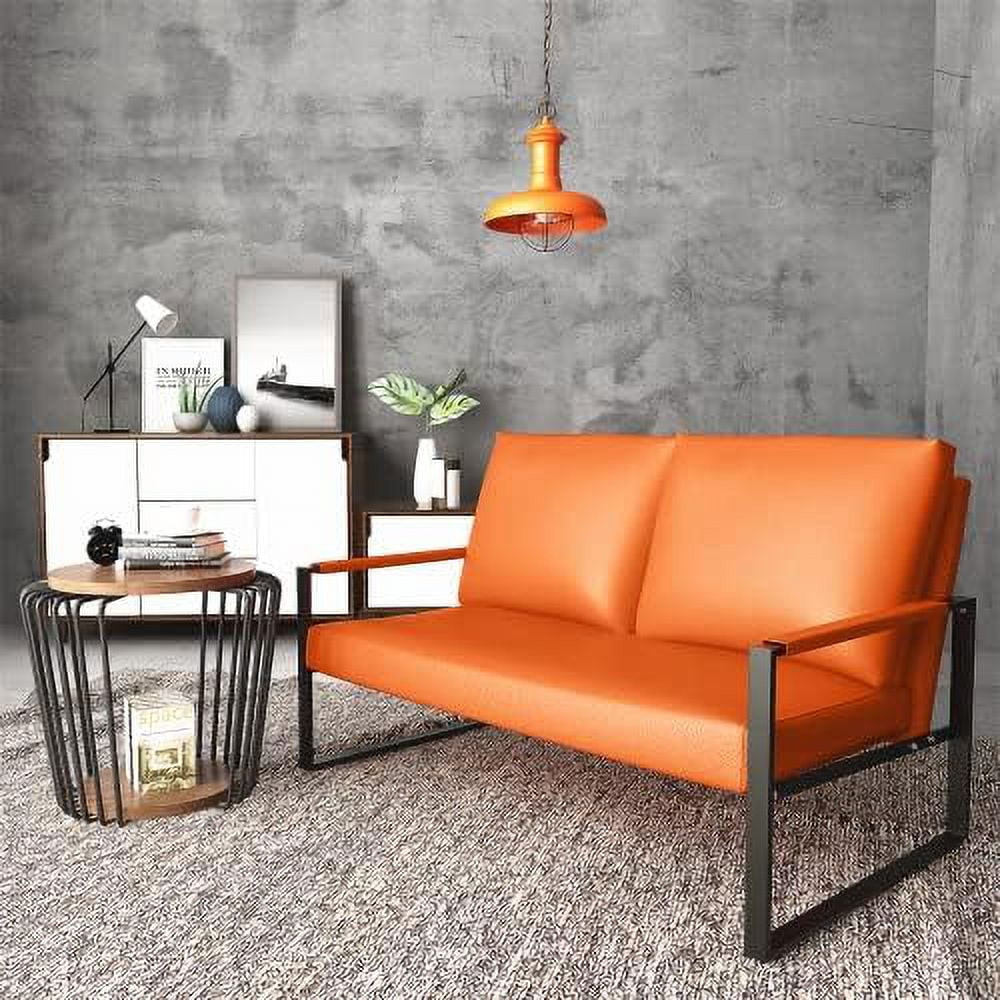 Mid Century Upholstered Accent Chair with Cushion & Metal Frame U748636