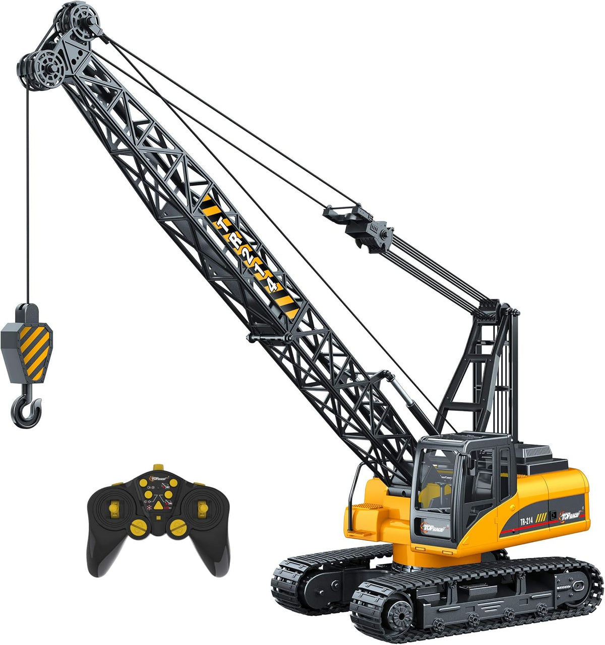 15 Channel Remote Control Crane, 1:14 Scale Battery Powered RC Construction Toy Crane with Heavy Metal Hook R5932