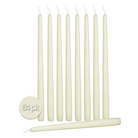 14 inch Wool White Taper Candles 84 Pack B9540