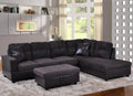 103.5" Wide Corner Microfiber Sectional Sofa with Storage Ottoman D519659