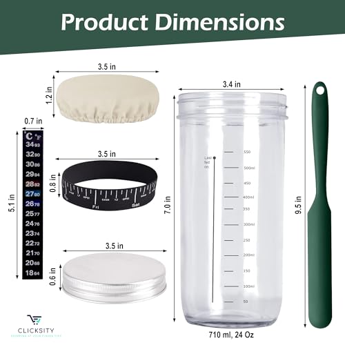 Sourdough Bread Starter Kit with Thermometer and Elastic Feeding Band Y8812