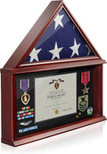 Large Solid Wood Mahogany Finish Flag Display Case R818