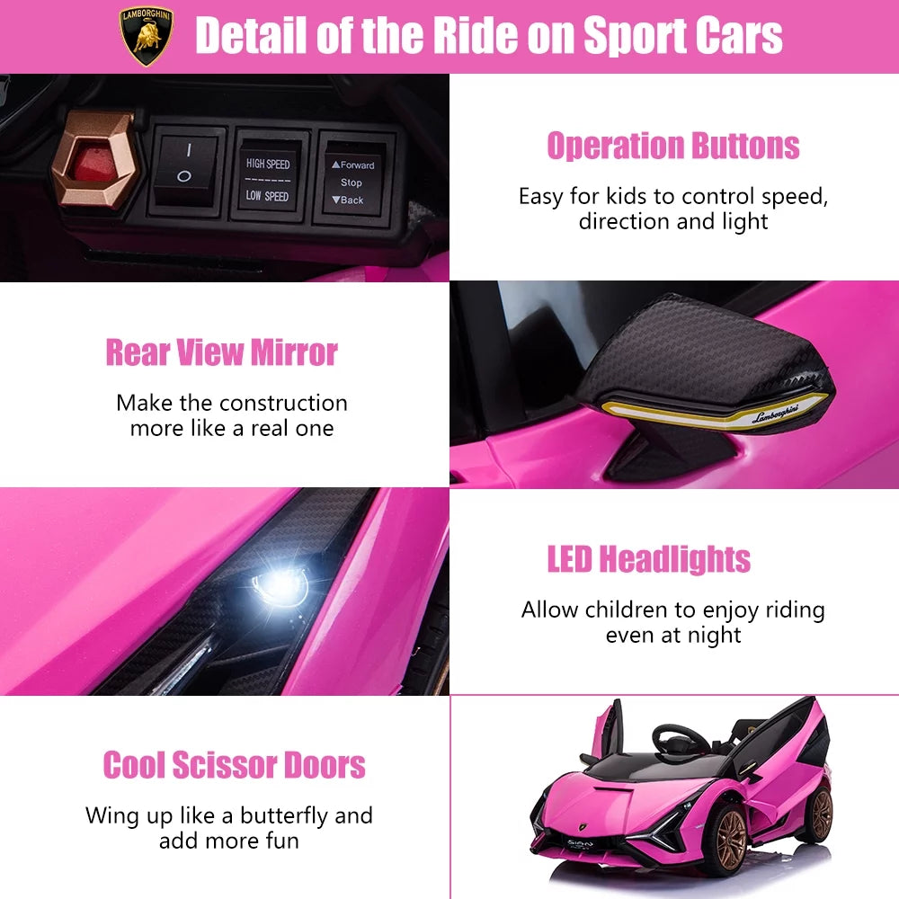 Pink 12V Electric Ride on Car with Remote Control G973994