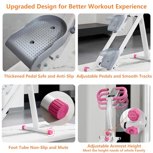 Folding Vertical Climber with Adjustable Handlebar & Pedals, 300LBS Load A920