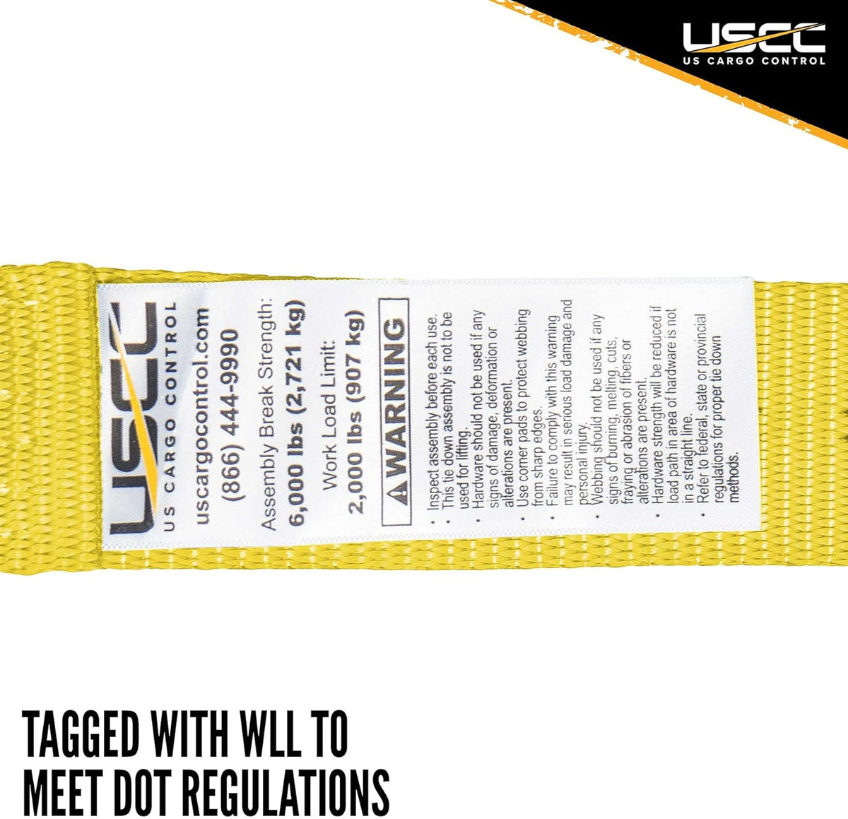 Yellow 2 Inch x 27 Foot Ratchet Straps with Snap Hook, 10 Pack A907